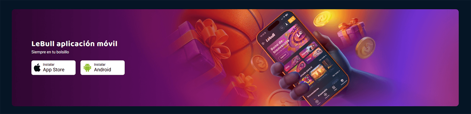 Aplicación móvil de Lebull Casino en Perú