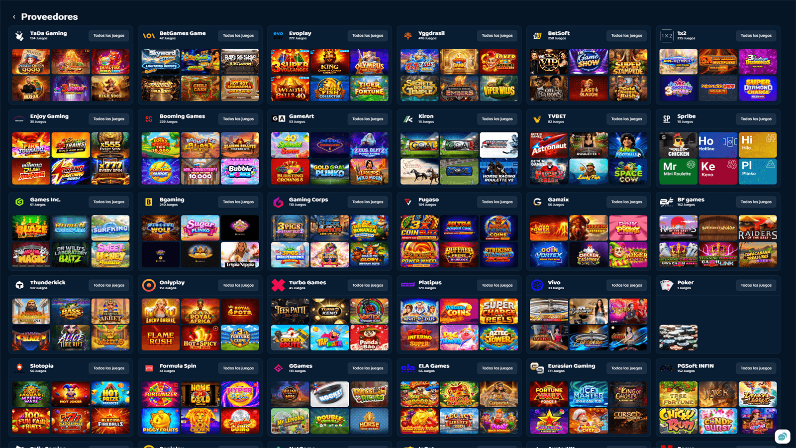 Proveedores de juegos en Lebull Casino en Perú